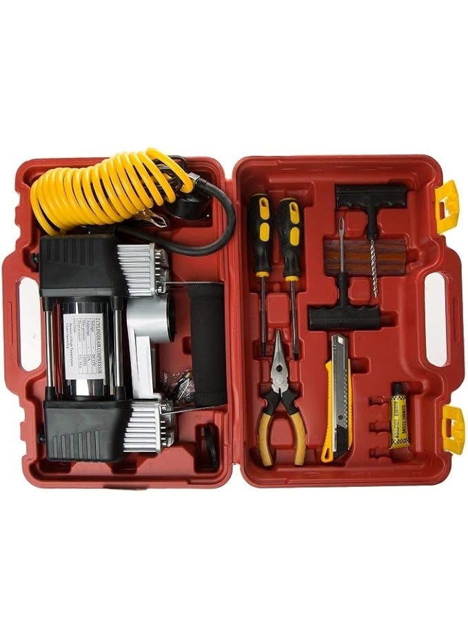 High Efficiency Portable Car Air Compressor DC 12V 14A Heavy Duty Tire Inflator Compatible with All Vehicle Types - Image 1